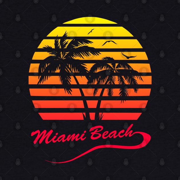 Miami Beach 80s Sunset by Nerd_art
